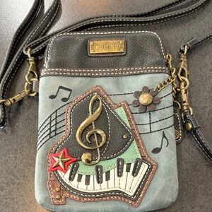 Chala Musical Notes Crossbody Bag - Black and Gray